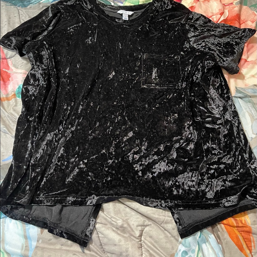 Boutique brand size 1XL black crushed velvet